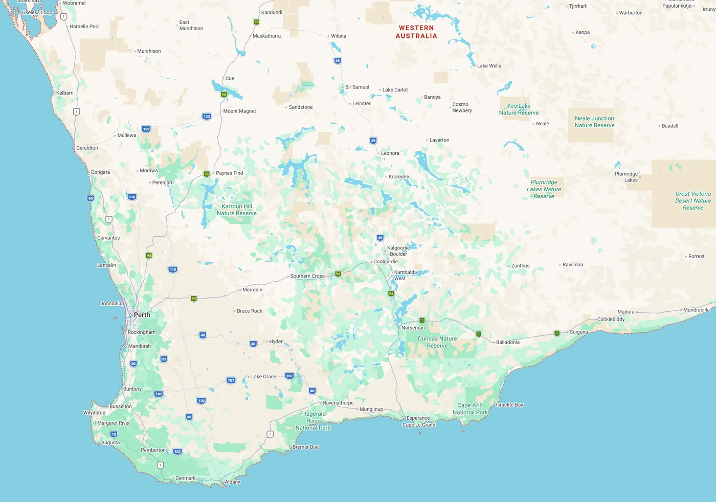 Map of Western Australia showing Maddimax club locations.